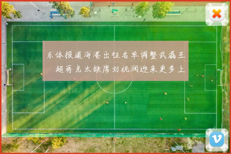 东体报道海港出征名单调整武磊王燊超蒋光太缺席刘祝润迎来更多上场机会